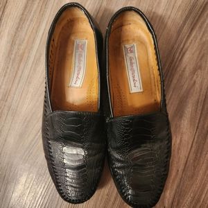 Sandro Moscoloni Genuine Ostrich Dress Loafers Black size 8